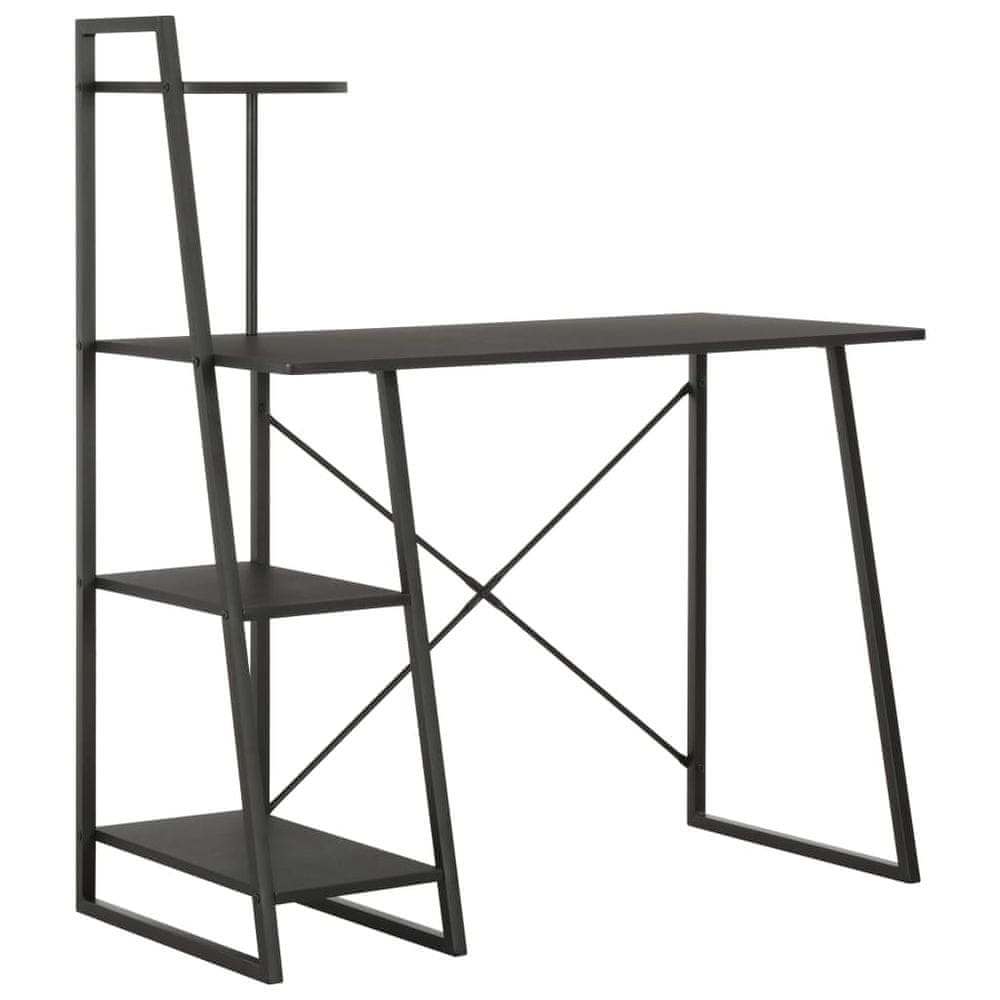 Petromila vidaXL Písací stôl s policami, čierny 102x50x117 cm 